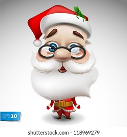 Santa Claus on white background, vector Eps 10 illustration