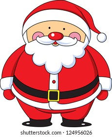 Santa claus on white background. Vector illustration for retro christmas card. raster also available.