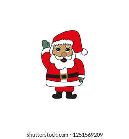 Santa claus on white background. Vector illustration for retro christmas card.