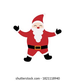 Santa claus de fondo blanco. Ilustración vectorial para tarjeta de navidad retro.
