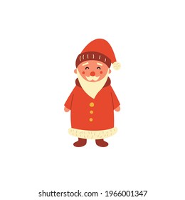 Santa claus on white background. Vector illustration for retro christmas card.