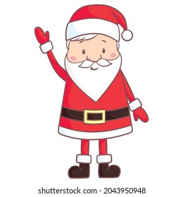 Santa claus on white background. Vector illustration for retro christmas card.