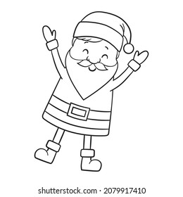 Santa claus de fondo blanco. Ilustración vectorial para tarjeta de navidad retro.