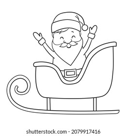 Santa claus de fondo blanco. Ilustración vectorial para tarjeta de navidad retro.