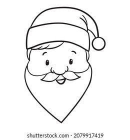 Santa claus on white background. Vector illustration for retro christmas card.