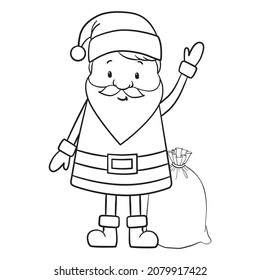 Santa claus on white background. Vector illustration for retro christmas card.