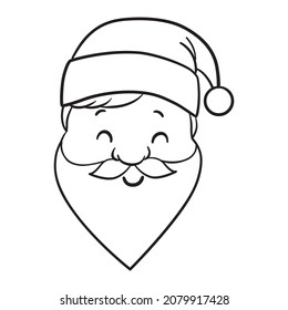 Santa claus de fondo blanco. Ilustración vectorial para tarjeta de navidad retro.