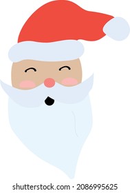 Santa Claus on a white background. Christmas picture. Head. Isolated object. Vector. Illustration. Face.