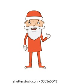 Santa claus on white background. Vector illustration for christmas card.