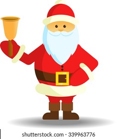 Santa claus on white background. Vector illustration for retro christmas card.