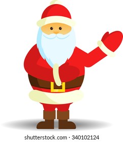 Santa claus on white background. Vector illustration for retro christmas card.