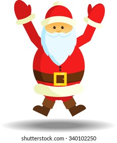 Santa claus on white background. Vector illustration for retro christmas card.