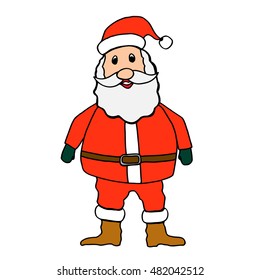 Santa claus on white background. Vector illustration for retro christmas card.