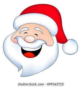 Santa claus on white background. Vector illustration for retro christmas card.