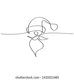 Santa Claus One Line Vector Drawing