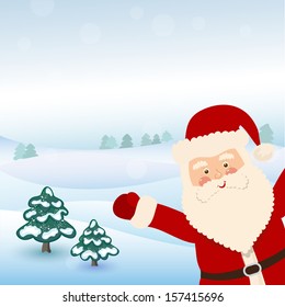 Santa Claus with open arm, vector