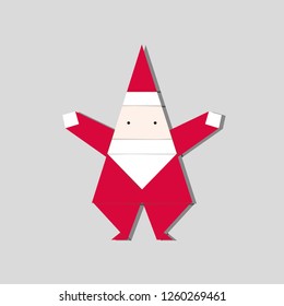Santa Claus in origami style. Vector graphics