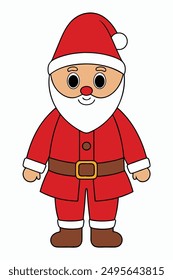 Santa Claus Outfit Vector Illustration. Festive Santa Claus outfit vector illustration perfect for Christmas designs and prints.