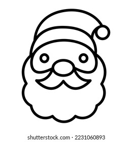 Santa Claus outline icon isolate on white background