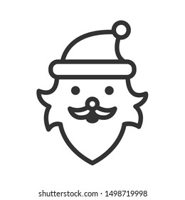 santa claus outline vector icon isolated on white background. santa claus flat icon for web, mobile and user interface design. winter holidays concept