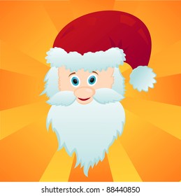 santa claus over orange background