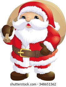 Santa Claus painted in the background, with snow