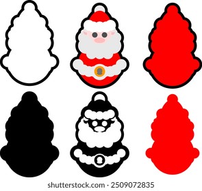 santa claus papanoel mini icon set vectors