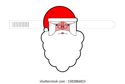 Santa Claus paper mask template. carnival mask holiday. New year masquerade. Christmas Little gnome. Xmas vector illustration