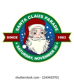 Santa Claus Parade Vector Logo Template Design