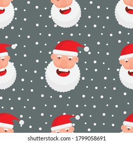 Santa Claus pattern backgrounds. Can be used for your design projects, shirt pattern, DIY. Christmas concept. Vector Illustration.