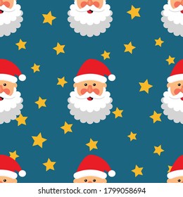 Santa Claus pattern backgrounds. Can be used for your design projects, shirt pattern, DIY. Christmas concept. Vector Illustration.