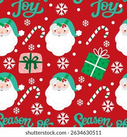 Santa Claus Pattern For Christmas Card or Bag design