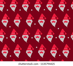 Santa claus pattern, christmas seamless pattern, background with santa claus, christmas paper wrapper, wrapping holiday gifts. Vector illustration