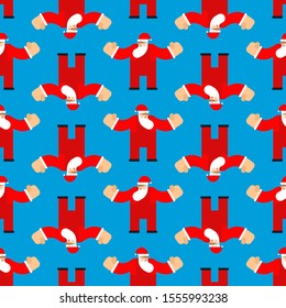 Santa Claus pattern seamless. Christmas background. New Year texture. Xmas ornament