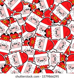 Santa Claus pattern seamless. Christmas background. Xmas texture. New Year ornament