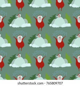 Santa Claus, pattern, vector illustration