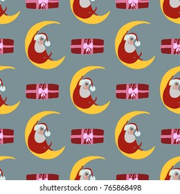 Santa Claus, pattern, vector illustration 