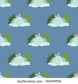 Santa Claus, pattern, vector illustration