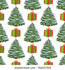 Santa Claus, pattern, vector illustration 