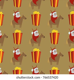 Santa Claus, pattern, vector illustration 