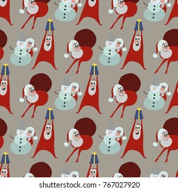 Santa Claus, pattern, vector illustration 