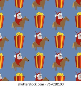 Santa Claus, pattern, vector illustration 