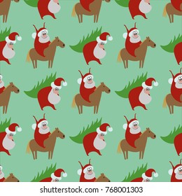 Santa Claus, pattern, vector illustration 