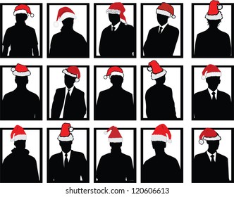 santa claus - people silhouettes