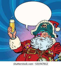 Santa Claus pirate champagne toast