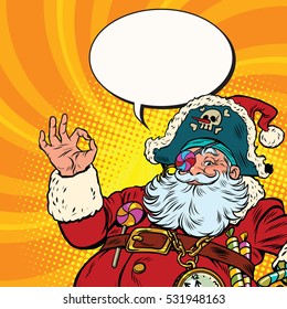 Santa Claus pirate OK gesture