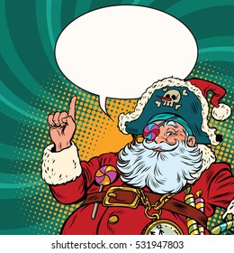 Santa Claus pirate pointing gesture