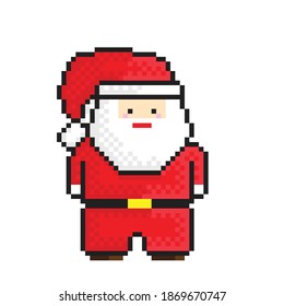 Pixelkunst des Weihnachtsmanns. Vektorbild.