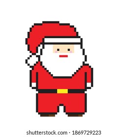 Santa Claus pixel art. Vector picture.