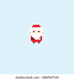 Santa Claus pixel art. Vector picture.